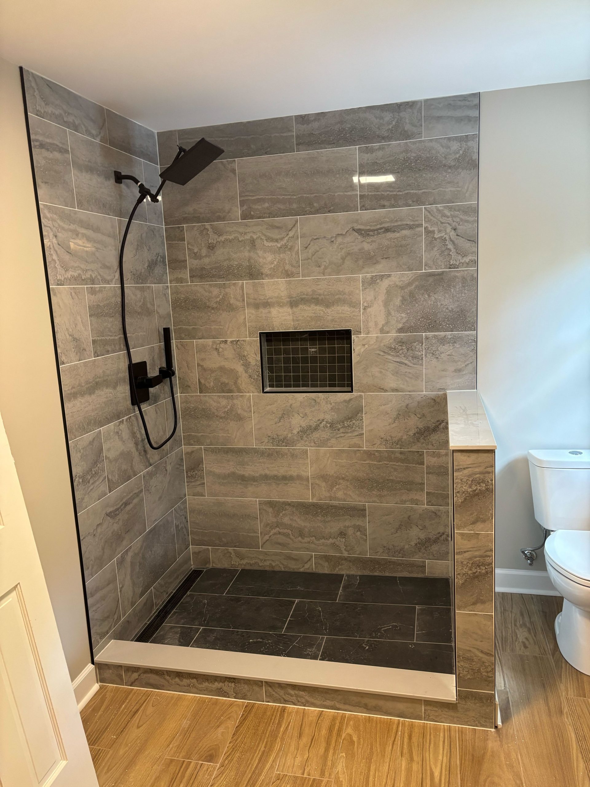 Tiled shower remodel